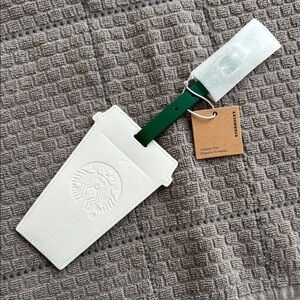 Starbucks White and Green Luggage Tag NWT